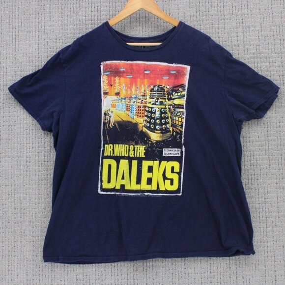 Doctor Who and The Daleks Shirt Mens 2XL Navy Blue Robot Graphic Art Cotton - Picture 1 of 9